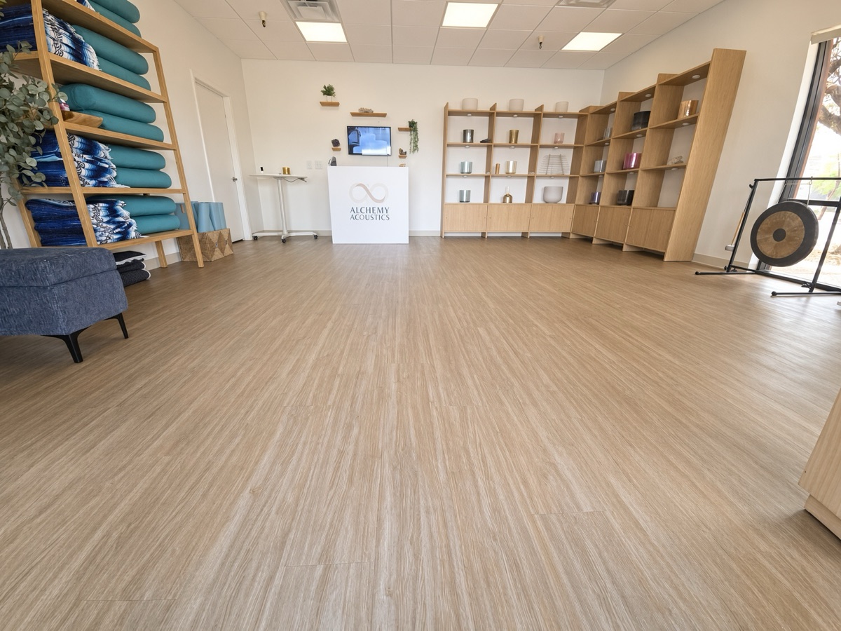 The main room, looking across the open floor